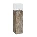Produktbild greemotion Windlichtsäule aus Kiefernholz Blumensäule aus Glas-Pflanzsäule Innen & Außen-Dekosäule für Den Garten Ca. 21,5 x 21,5 x 80 cm, Holz, Braun, S