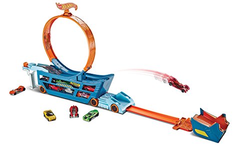 Hot Wheels - DWN56 - Circuit de Voiture- Transporteur de Piste