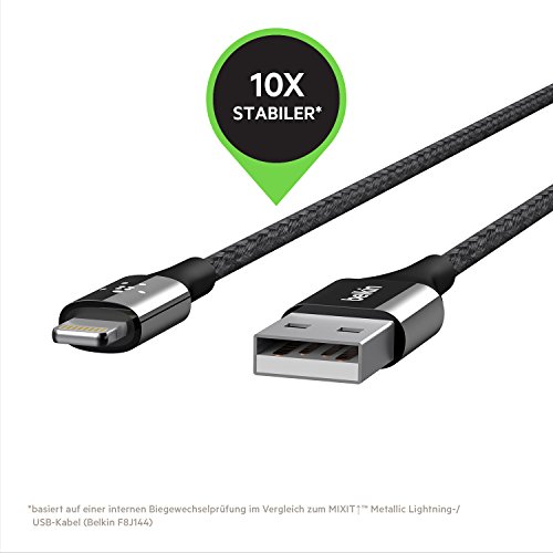 Belkin Duratek Premium Lightning-/USB-Sync-/Ladekabel (mit DuPont Kevlar für iPhone und iPad, MFI-zertiziert, 1,2 m) silber - 7