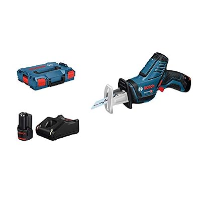 Bosch Professional Scie Sabre Sans Fil GSA 12V-14 (12 V, 2 batteries 3,0 Ah, Longueur de course : 14,5 mm, L-BOXX)
