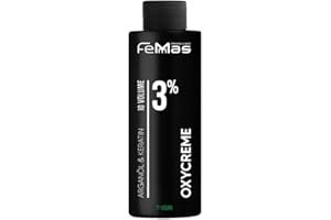 FemMas Oxycreme in 3% 100 ml, ossidante per colorare e tonificare i capelli, facile applicazione e tenuta ottimale, sviluppatore per risultati uniformi di qualità da salone, developer per capelli