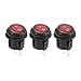 Produktbild Kreema 3 Stücke Wasserdichte 12 V 25A 20 MM Wippschalter IP65 Auf/Aus Mini Push Button Runde für Auto Boot Marine Dashboard rot