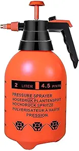Lifestyle.Label Garden Pump Pressure Sprayer, Lawn Sprinkler, Water Mister, Spray Bottle for Herbicides, Pesticides, Fertilizers, Plants Flowers 2 L Capacity - Color (Orange) -1 Pc