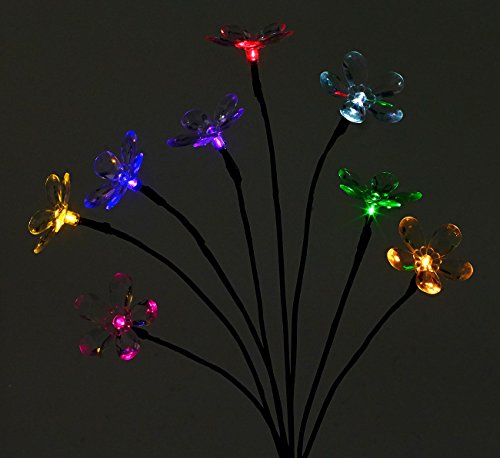 Lunartec Solar-LED-Lichterbaum mit 8 Blüten und Erdspieß, multicolor, 50 cm - 4