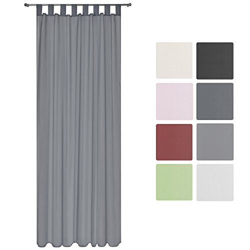 Preisvergleich Produktbild Beautissu Transparenter Schlaufen-Vorhang Amelie - 140x245cm Anthrazit (Grau) - Voile Dekoschal Gardine Schlaufenschal