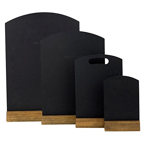 Chalkboards UK mesa pizarras con plinto  madera  negro  23  x 15  x 4  cm