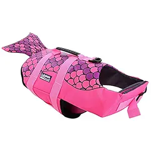 Etdane Dog Lifejacket Vest for Swimming Preserver Pet Floatation Safety Swimwear with Handle Mermaid Small