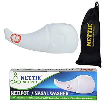 NETTIE Neti Pot/Nasal Washer (Food Grade Material, 300 ml, Free Carry Pouch) Pack of 1