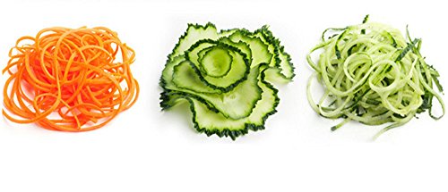 KEYNIS Spiralschneider Hand für Gemüsespaghetti kartoffel,Zucchini Spargelschäler,Gurkenschneider, Gurkenschäler,Möhrenreibe Möhrenschäler, Gemüsehobel (grün) - 9