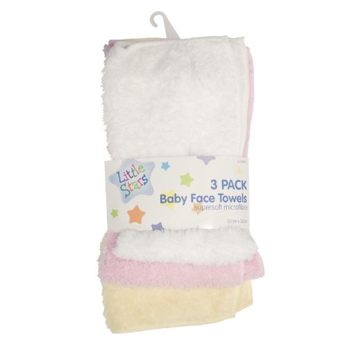 3 Super Soft Microfibre Baby Face Towels Bath Flannel Wash Cloth Wipe Boy Girl Shopmonk (Pink)