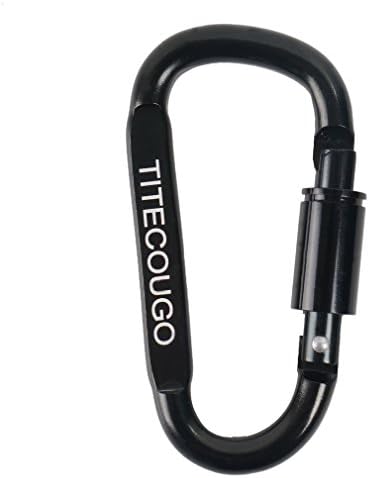 Keychain Snap,Carabiner Hook Chain Aluminum D-ring Locking Carabine D-Shape Lock Snap Backpack Water Bottle Keychain Climbing Gear Accessories EDC Camping Tent Multi Function Tool Black PG94