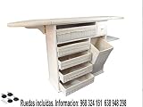 Mueble plancha, planchador Estoril blanco vintage