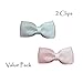 Baby Wispy Clippy - Organza hair bows - Best No Slip Barrette for Fine Hair (Pack 1: White/Pink)
