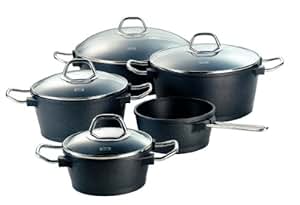 Fissler Topfset Black Edition 5-teilig, Aluguss Silber