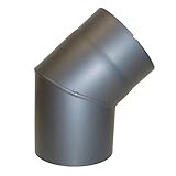 Codo con ángulo de 45°C que es ideal para la vital conducción de los humos en chimeneas de leña; diámetro: aprox. 150 mm; peso: aprox. 1,5 kg; color: antracita