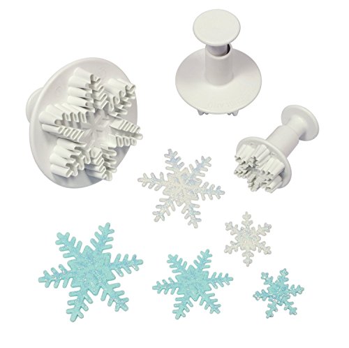 ilauke 36tlg. Ausstecher Stempel Ausstechform Modellierwerkzeug DIY Schneeflocken Blumen Blumenausstecher Fondant Marzipan Tortendeko Kuchen Cutter (36 teilig Schneeflocken) - 9