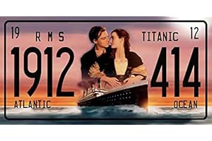 OPO 10 - Decorative metal plate from the TITANIC film with Leonard Di Caprio and Kate Winslet - Size 30x15 cms