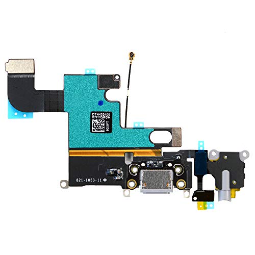 MMOBIEL   Conector Dock para iPhone 6  Plateado Blanco  de Repuesto Puerto USB  Cable Flex  Micr  fono  Audiojack  Conexi  n de Antena y bot  n de Inicio Instalado  Incl  2 x Destornilladores