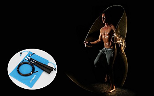 Springseil, Mysuntown Springseil High Speed Seil Profi Springseil ca. 3m leicht verstellbar mit Kugelgelenk und Transporttasche Ideal für Sprot & Fitness: Boxen, Crossfit, MMA, WOD - 5