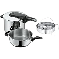 WMF Perfect Pro - Set con olla rápida de 22 cm de diámetro, 6,5 l y cuerpo 3 l