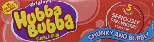 Wrigley's Hubba Bubba Seriously Strawberrry Bubble Gum 5-piece (Pack of 20)
