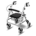 Produktbild Rollatoren Älterer Wanderer Älterer Einkaufswagen Vierrädriger Reise-Einkaufswagen Älterer Faltbarer Sitzender Einkaufswagen, Der Für Die Geschenke Der Eltern Sorgt (Color : Silver, Size : 67 * 59cm)