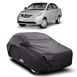 ROYALS CHOICE Water Resistant Car Cover for Tata Manza (Gray with Mirror Pocket)