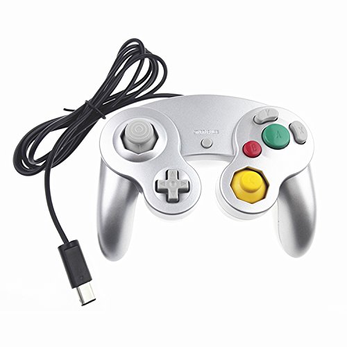 Preisvergleich Produktbild GAMEGUGU Gamepad,Spiel-Controller, Wired Controller Joypad Joystick Gamepad Für Nintendo Für Gamecube Controller Für WII Vibration Gaming, Silber