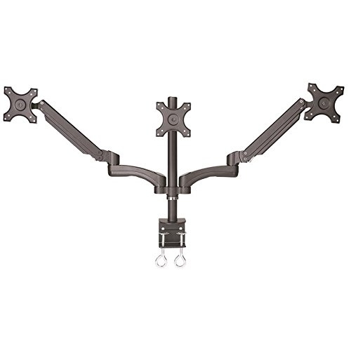 Monitor Tischhalterung Profi schwarz für drei Monitore drehbar 360° neigbar 90° schwenkbar 360° für Dell 22" P2214H