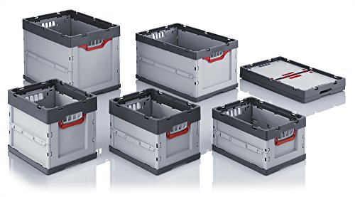 Profi-Faltbox mit Deckel 2er Set Auer Faltbox, FBB 43/22, 40x30x22 cm, 21 Liter, Behälter Stapelbehälter Aufbewahrungskiste Transportbox Plastikbox - 9