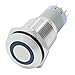 Produktbild DealMux 16mm 12VDC blaue LED Selbsthemmend Edelstahl-Drucktastenschalter
