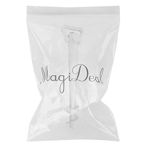 MagiDeal Bodenhülse Erdspieß Schirmständer Sonnenschirmständer Sonnenschirmhalter – Weiß - 2