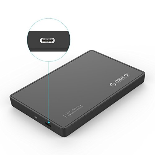 Orico USB 3.0 mit UASP Typ C Externe Festplatte für 2,5 Zoll SATA III 6 Gbps HDD und SSD (Schwarz) - 2588C3