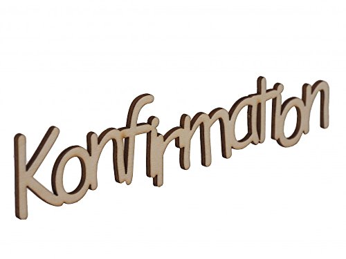 Schriftzug Holz Kommunion Konfirmation Tischdeko Streudeko Natur, Thema:Konfirmation