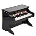 Produktbild kleines Kinder Mini Klavier ab 3 Jahre in Schwarz mit 25 Tasten Kids Piano mit Farbtafel und Liederheft