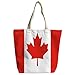 Produktbild Violetpos Benutzerdefiniert Canvas Handtasche Einkaufstaschen Umhängetasche Schultasche Kanadische Flagge Ahornblätter Rot Weiß