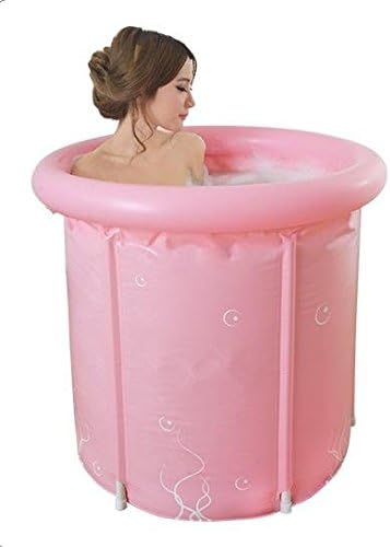 XIE PVC Adult bath PVC barrel folding sauna bathing for children, plastic barrel , pink , 60*70cm