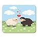 Produktbild HOTNING Gaming Mauspads Gaming Mouse Pad Adorable Couple of Cute Sheep in The Meadow Daisies Animal 11.8"x 9.8" Decor Office Nonslip Rubber Backing Mousepad Mouse Mat