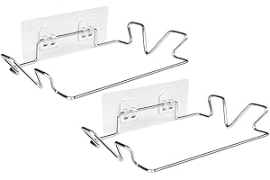jojofuny 2 Juegos de Soporte de Bolsa de Basura de Acero Inoxidable Soporte de Bolsa de Basura Colgante Adhesivo para Puerta de Armario de Cocina