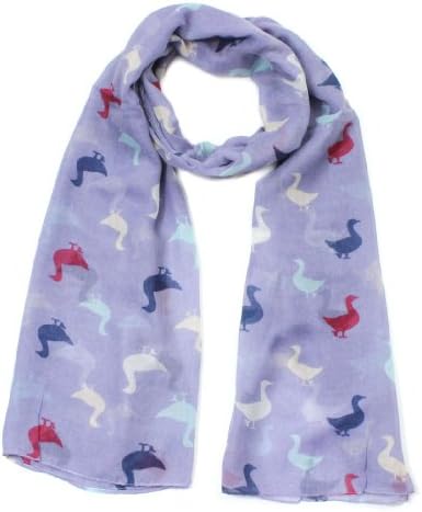 Colourful Duck Print Ladies Fashion Scarf (Lilac)