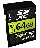 Digi-Chip 64GB CLASS 10 SD SDXC Speicherkarte f&uuml;r Canon EOS 1300D, EOS 800, EOS M10, Powershot G5 X and Powershot G9 X