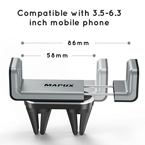 Supporto Cellulare Auto MAPUX Porta Cellulare Auto [2-Clip + 2-Slider Sistema] per iPhone, Samsung, Huawei, OnePlus, LG, Nexus, HTC, Nokia, Motorola, Sony e Altri