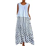 lb Sommerkleid Damen Tunika Tshirt Kleid Bluse Kurzarm MiniKleid Boho Maxikleid Rundhals Damen Freizeit Kleid mit Gürtel Elegant Rundhals Midi Kleider Blusenkleider Ballkleid Festkleid Frauen Langarm Tasche Wickelkleider Abendkleider Pa