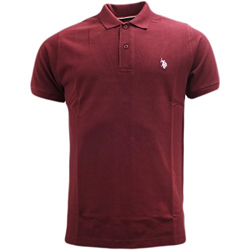 Mens Polo Shirt - U.S. Polo ASSN Plain Polos/Horse Logo Oxblood S