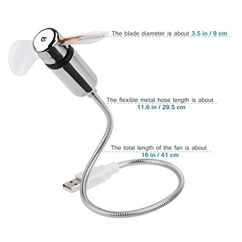 PIXNOR LED USB-Ventilator Flexible Lüfter mit 64 Bunten LED für PC-Laptop Notebook (Silber) - 6