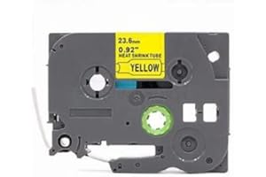 NOW INK LTD Compatible Label Tape for Brother P-Touch. 1.5m in Length. See Description for List of Compatible Printers. (Black ON Yellow, 24mm HSE-651)