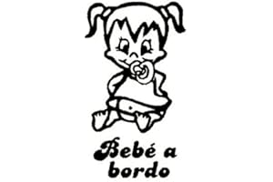 Artstickers® - Adesivo con scritta “Bebé a Bordo”, motivo: bimba, collezione Babyfun, 10 colori a scelta + regalo sorpresa 9 cm x 16,2 cm Nero