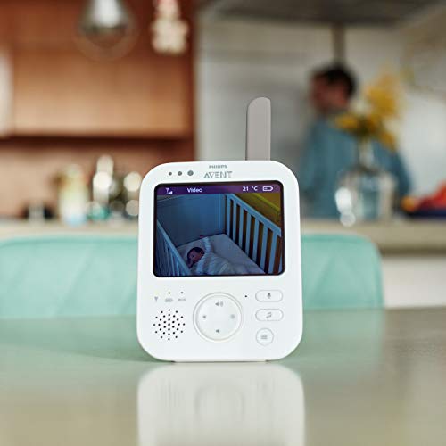 Philips Avent SCD843/01 Babyphone vidéo A-FHSS - écran LCD 3.5", Berceuses, Veilleuse, Alerte pleurs, Infrarouge Philips Avent SCD843/01 Babyphone vidéo A-FHSS - écran LCD 3.5", Berceuses, Veilleuse, Alerte pleurs, Infrarouge