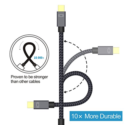Mini Displayport auf HDMI Adapter ( 2Pack / 24,5 cm, Superschlank, Extrem Langlebig) – Lebenslange Garantie – iVanky Nylonummantelter Thunderbolt auf HDMI Adapter für Apple, MacBook Air/Pro, Microsoft Surface Pro, Chromebook Pixel und weitere – Grau - 5