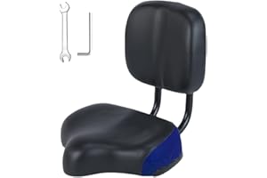 KENANLAN Siège de vélo pour vélo d'appartement, large selle de vélo, grande selle de vélo, siège de vélo confortable, de rechange, coussin de vélo rembourré en mousse à mémoire de forme